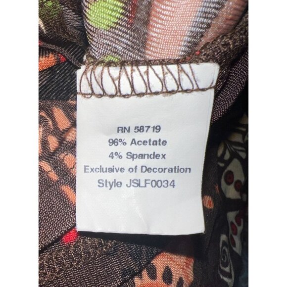 Choices Womens S Multicolor Floral Print Stretch Top W/ Knot Detail - Picture 6 of 9